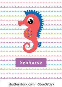 cute seahorse vector