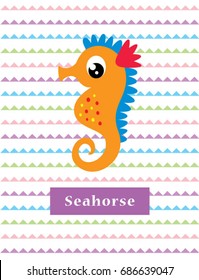 cute seahorse vector