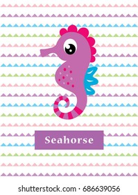 cute seahorse vector