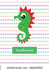 cute seahorse vector