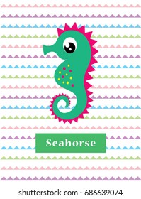 cute seahorse vector