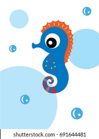 cute seahorse vector