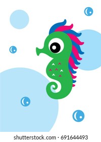 cute seahorse vector