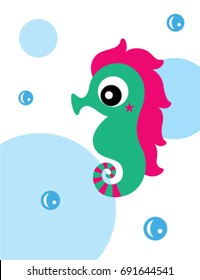 cute seahorse vector