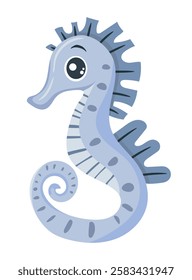 Cute seahorse. Vector clipart illustration on isolated background.