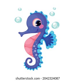 cute seahorse vector illustration vector