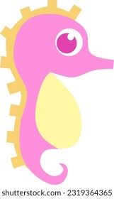 Cute Seahorse Vector Illustration. Fit for use as sticker or emoticon.