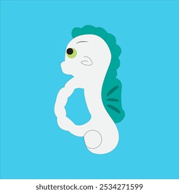 Cute Seahorses toy vector design on blue background. Suitable for children's concepts, animal character illustrations, educational toy products, and fun nautical themes. eps 10