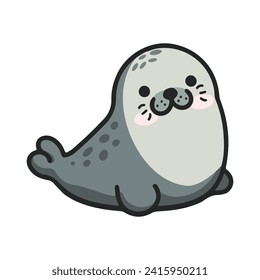 Cute-Seal-Cartoon-Flavektor