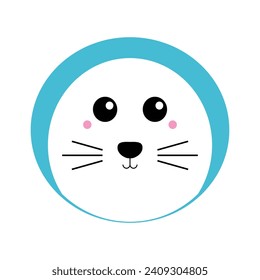 cute seal animal kawaii character icon vector illustration design icon. cute animal design elements. Suitable for use as a complement to children's designs.