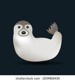 Cute seal cartoon animal design flat vector illustration isolated on background. 3d illustration.