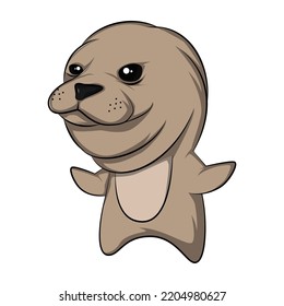 cute seal cartoon character. animal vector design suitable with sticker, t-shirt, etc.