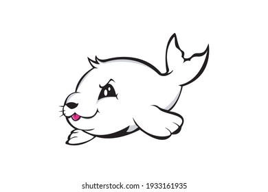 CUTE SEAL CARTOON ILLUSTRATION VECTOR