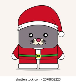 Cute seal in christmas. Merry Christmas And Happy New Year