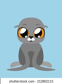 Cute Seal flat illustration art 