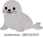 Cute Seal Flat Vector Illustration