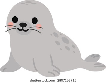 Cute Seal Flat Vector Illustration