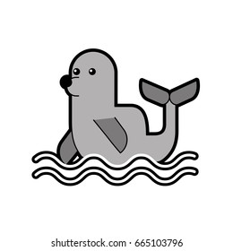 cute seal isolated icon