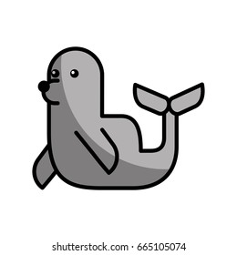 cute seal isolated icon