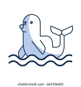cute seal isolated icon