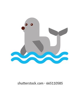 cute seal isolated icon