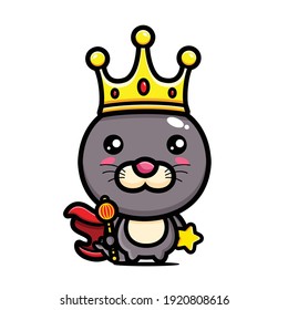 cute seal king character design