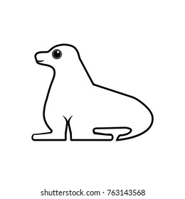 Cute seal line icon. Aquatic animal element icon. Premium quality graphic design. Signs, outline symbols collection icon for websites, web design, mobile app, info graphics on white background
