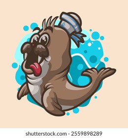 Cute Seal Mascot Vector Illustration Great for your brand business