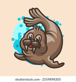 Cute Seal Mascot Vector Illustration Great for your brand business