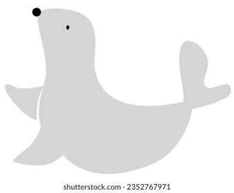 Cute Seal Pup in a Minimal and Simple Style