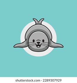 Dibujo de la caricatura Cute Sello sonriente
