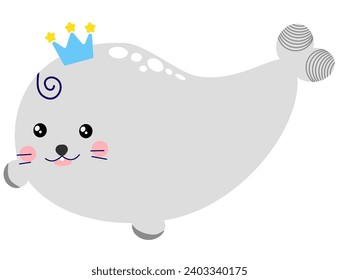 Cute seal vector illustration for kid