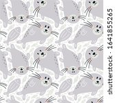 Cute seal vector illustration. Vector print ideal for baby texil and posters. Seamless pattern with cute seal