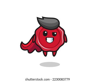 the cute sealing wax character as a flying superhero , cute style design for t shirt, sticker, logo element