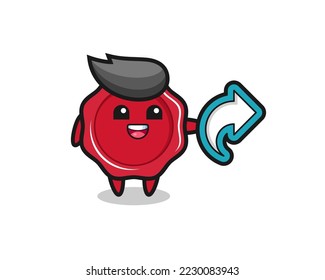 cute sealing wax hold social media share symbol , cute style design for t shirt, sticker, logo element