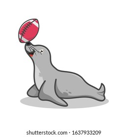 cute seals with a ball cartoon design
