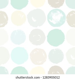 Cute seamless abstract pattern with circle shapes. Perfect for kids fabric, textile, nursery wallpaper. Vector illustration. Creative fashion texture. Pastel colors