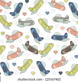 cute seamless aeroplane pattern