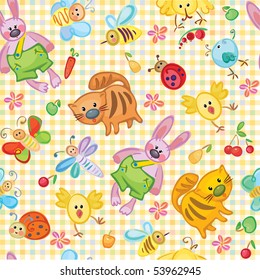 Cute seamless animal's pattern for your design.
