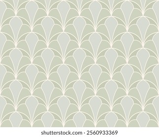 Cute seamless art deco pattern. Modern abstract vector background. Geometric floral texture.