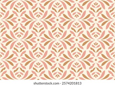 Cute seamless art deco pattern. Modern abstract vector background. Geometric floral texture.