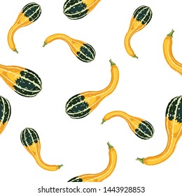 Cute seamless autumn pumpkin pattern.