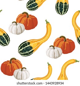Cute seamless autumn pumpkin pattern.