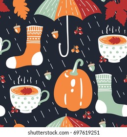 cute seamless autumnal pattern