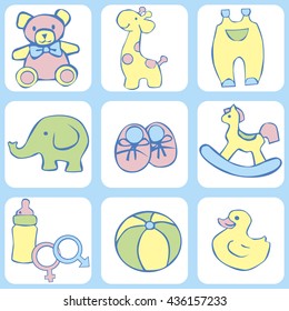 Cute seamless baby background.