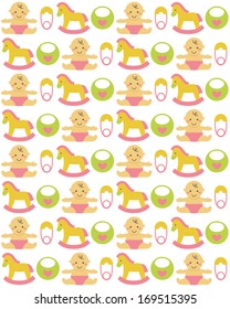 cute seamless baby pattern design. vector illustration