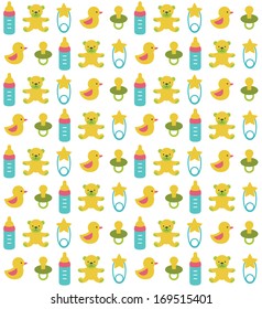 cute seamless baby pattern design. vector illustration