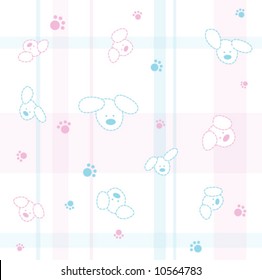 Cute seamless baby pattern with dogs