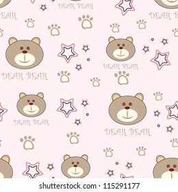 Cute seamless baby pattern/Vector illustration
