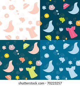 Cute seamless baby set of patterns